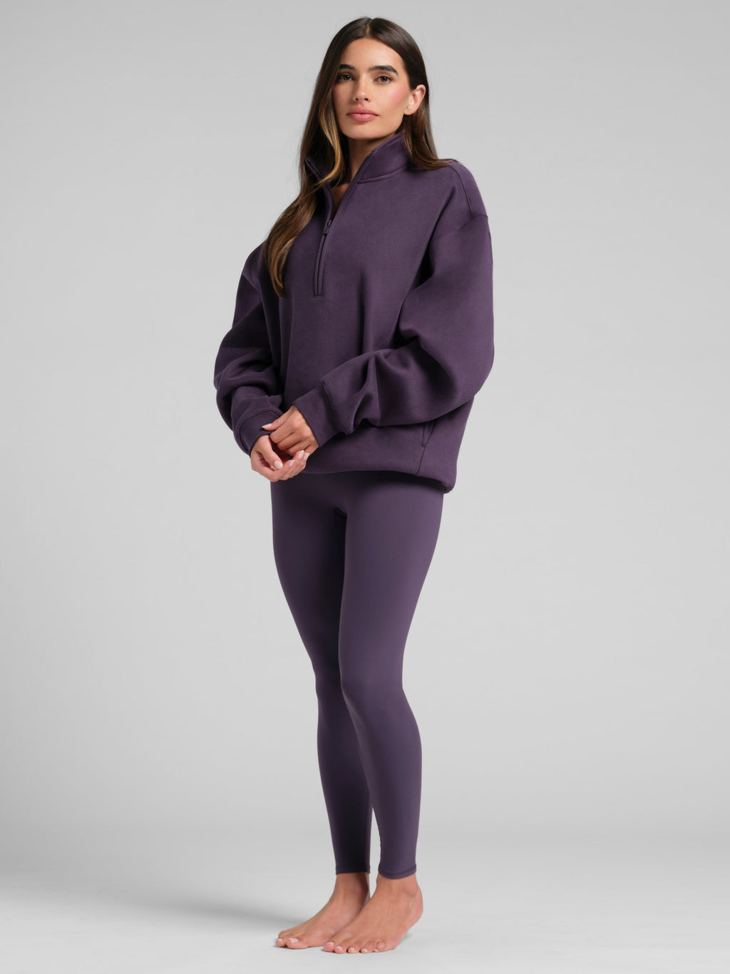Basic Quarter Zip Mock Neck